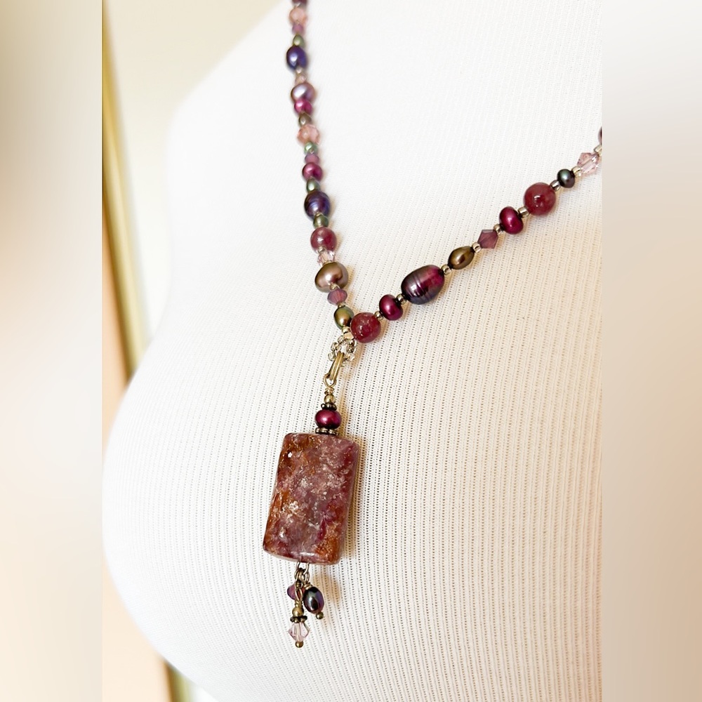 Purple stone necklace